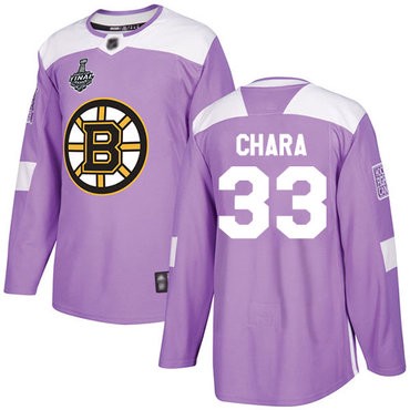 NHL Bruins #33 Zdeno Chara Violett Fights Cancer 2019 Stanley Cup